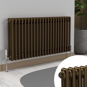 Lux Heat Column Antique Brass Horizontal Radiator