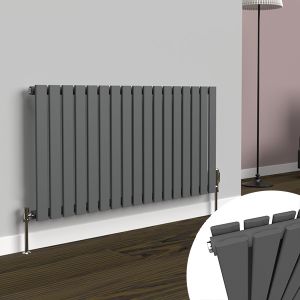 Lux Heat Flat Anthracite Grey Horizontal Radiator