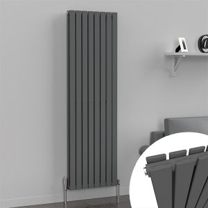Lux Heat Flat Anthracite Grey Vertical Radiator