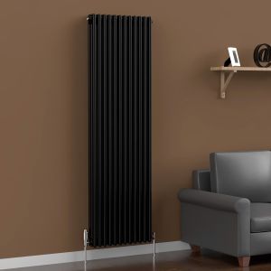 Lux Heat Vertical Black Column Radiator