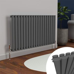Lux Heat Oval Anthracite Grey Horizontal Radiator