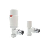Lux Heat Angled White Thermostatic Valve Set