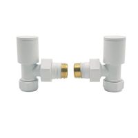 Lux Heat Angled White Manual Valve Set