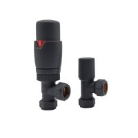 Lux Heat Angled Anthracite Grey Thermostatic Valve Set