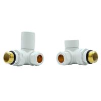 Lux Heat Corner White Manual Valve Set